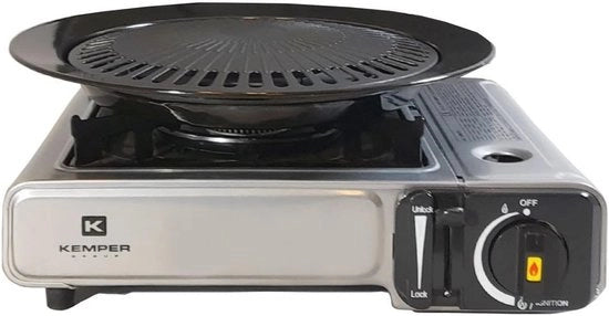 Fornello a gas 2 in 1 da esterno 2200 W con piastra per grill per camping
