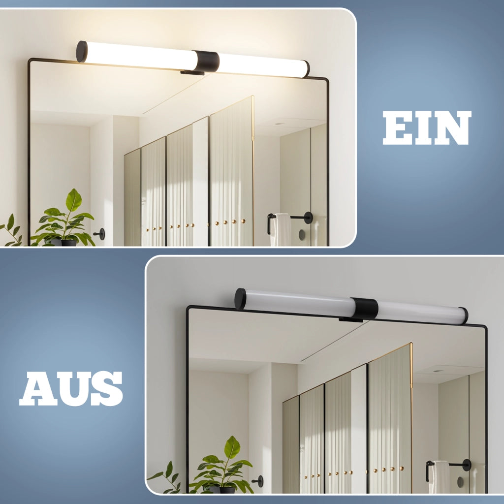ZMH Lampada da Bagno LED sopra Specchio 40 cm 6 W Nera IP44 4000K Luce Neutra Moderna per Armadio da Bagno