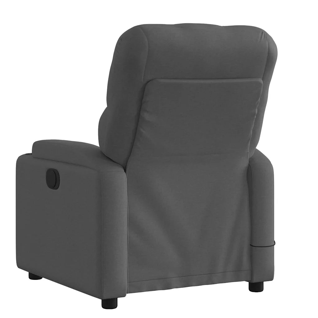 Poltrona Massaggiante | Sedia Relax Reclinabile Grigio Scuro in Tessuto