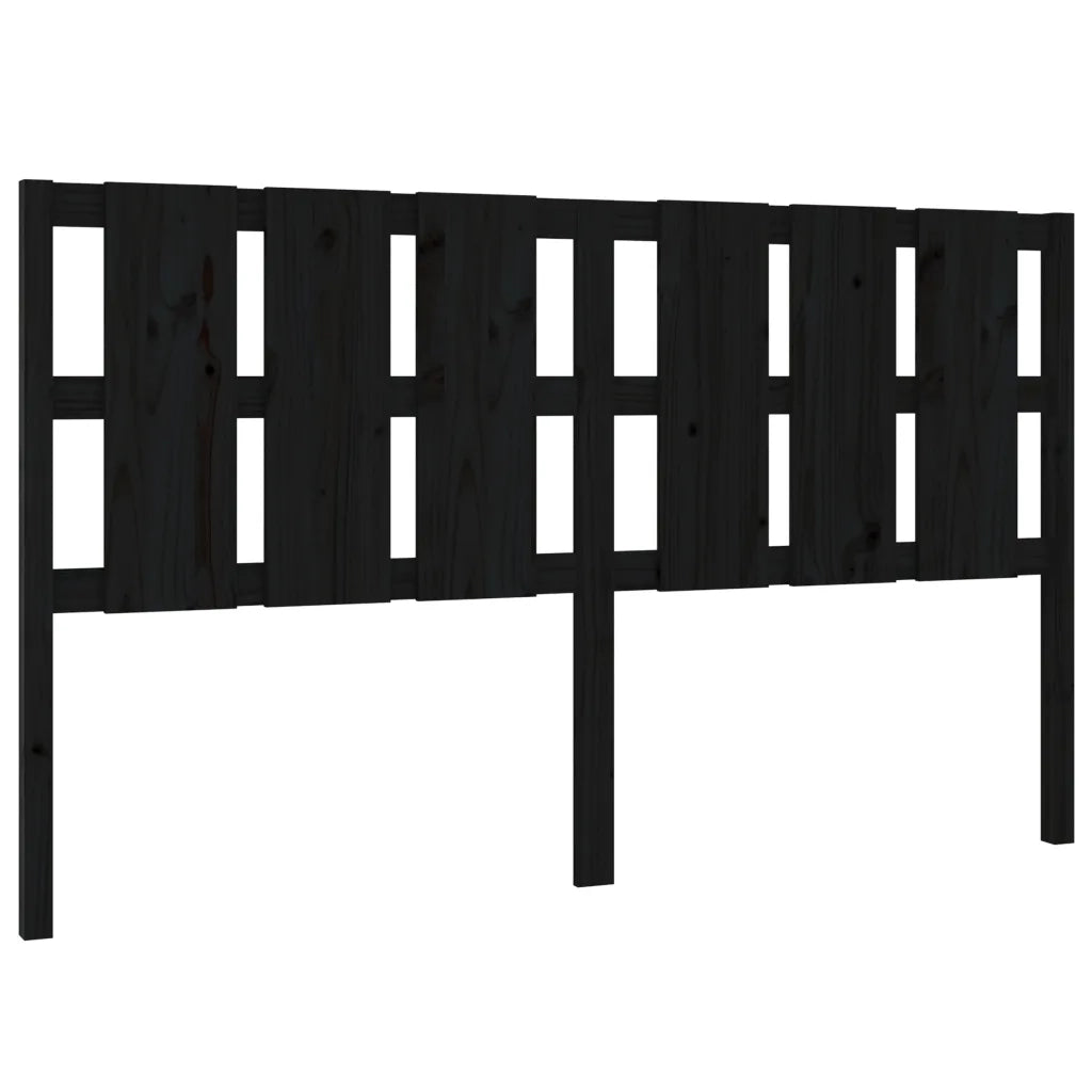 Testiera | Testata per Letto Nera 185,5x4x100cm in Legno Massello di Pino