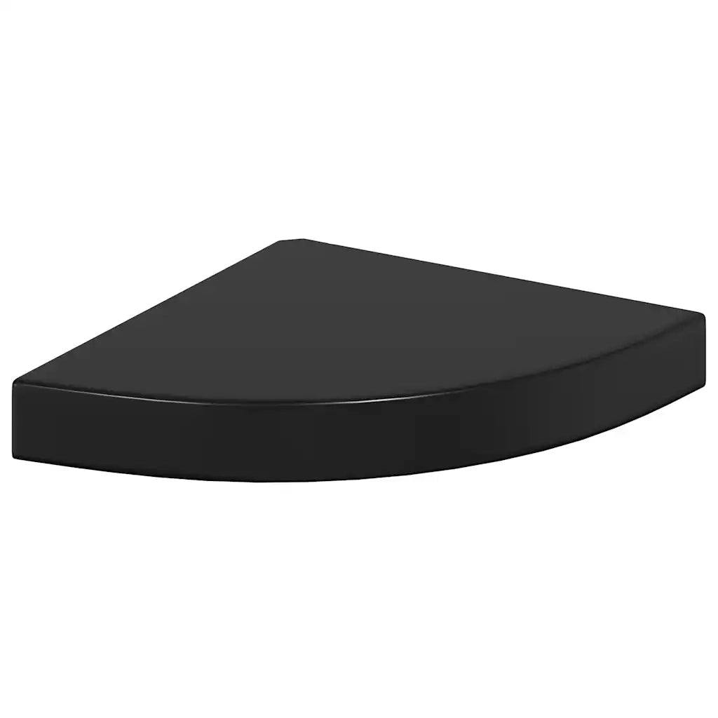 Scaffali Angolari a Parete 2 pz Nero Lucido 25x25x3,8 cm MDF 323890