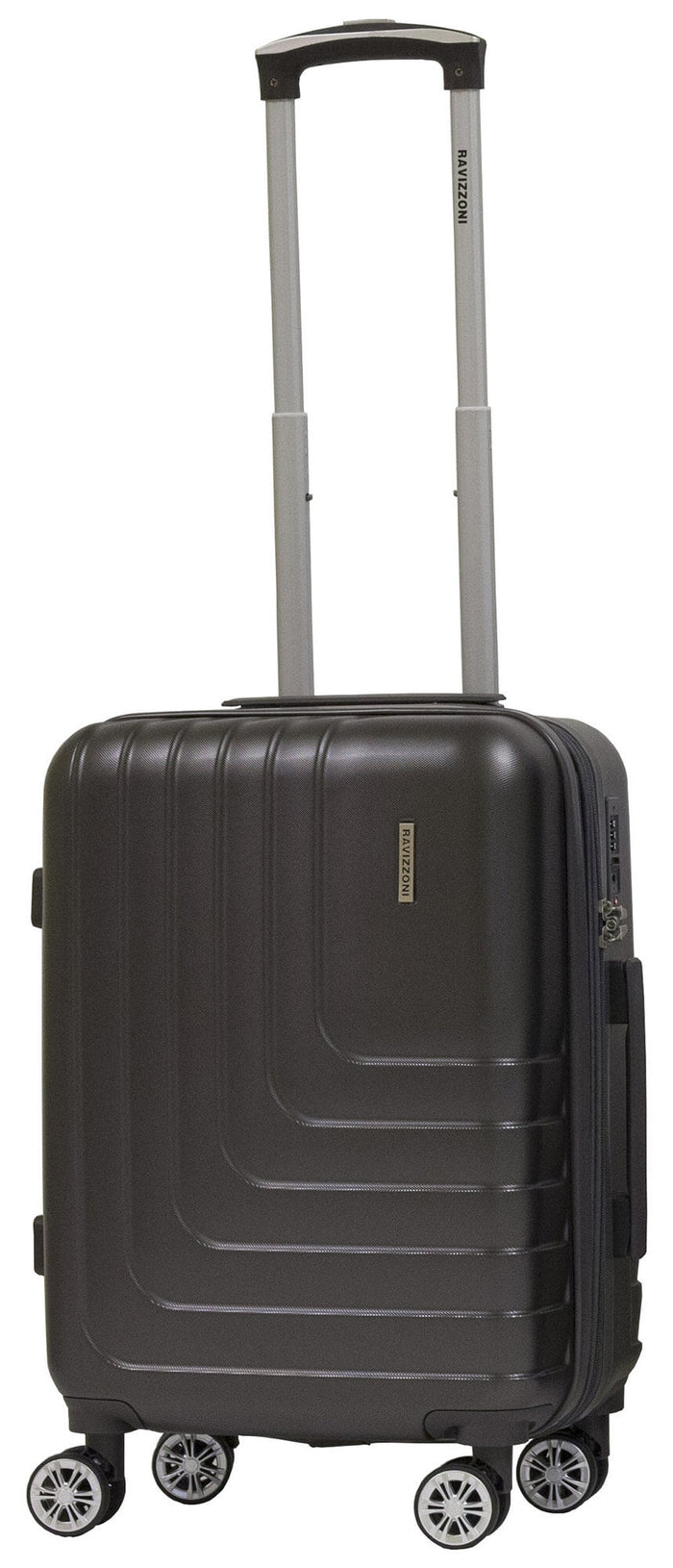 Set 3 Valigie Trolley Rigide in ABS 4 Ruote TSA Ravizzoni Titanio Grigie