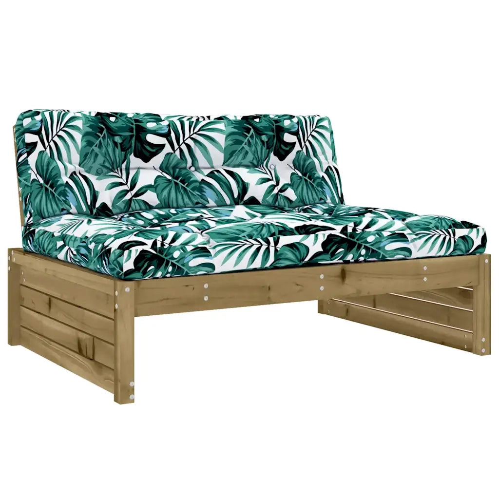 Divano Centrale-Sofa Modulare-Divanetto 120x80 cm in Legno Impregnato di Pino