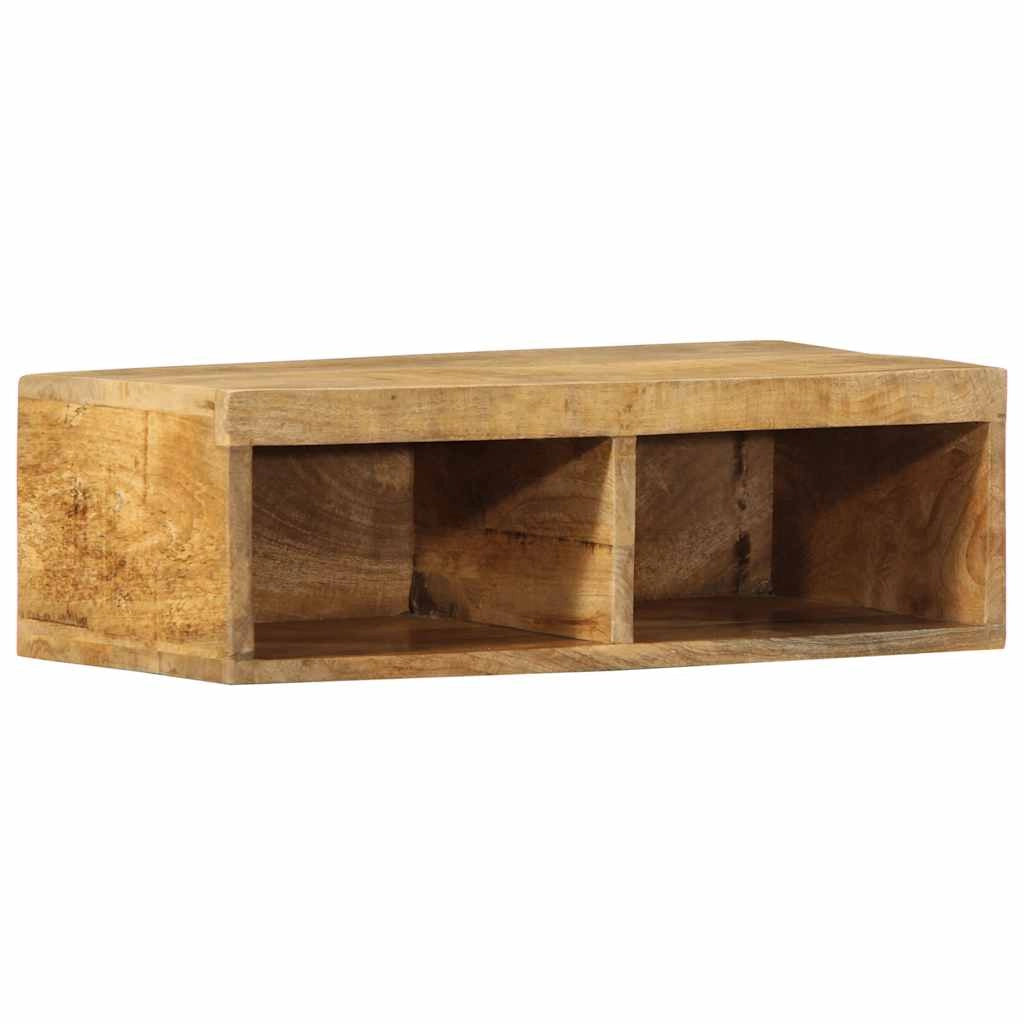 Mobile TV da parete salvaspazio con contenitore 60 x 30 x 19 cm in legno massello di mango grezzo 02_0057701