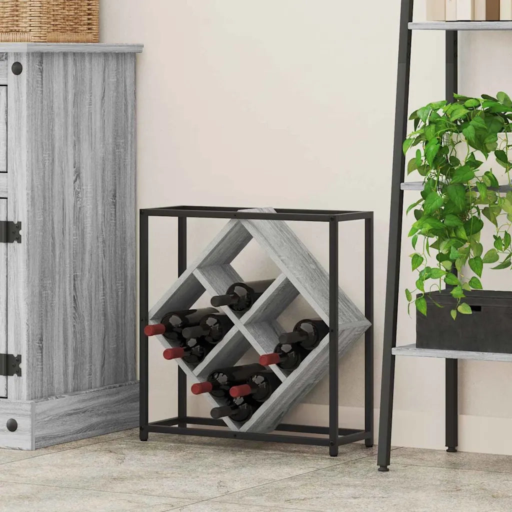 Portabottiglie 16 bottiglie Legno ingegnerizzato Grigio Sonoma 868222