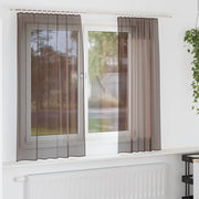 Tende in Voile con Linguetta 2 pz Marrone 4102262