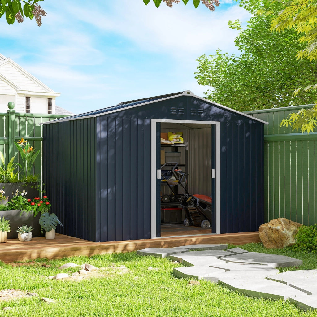Casetta da giardino ¨C zephmum ¨C grigio scuro acciaio 277x195x192 cm