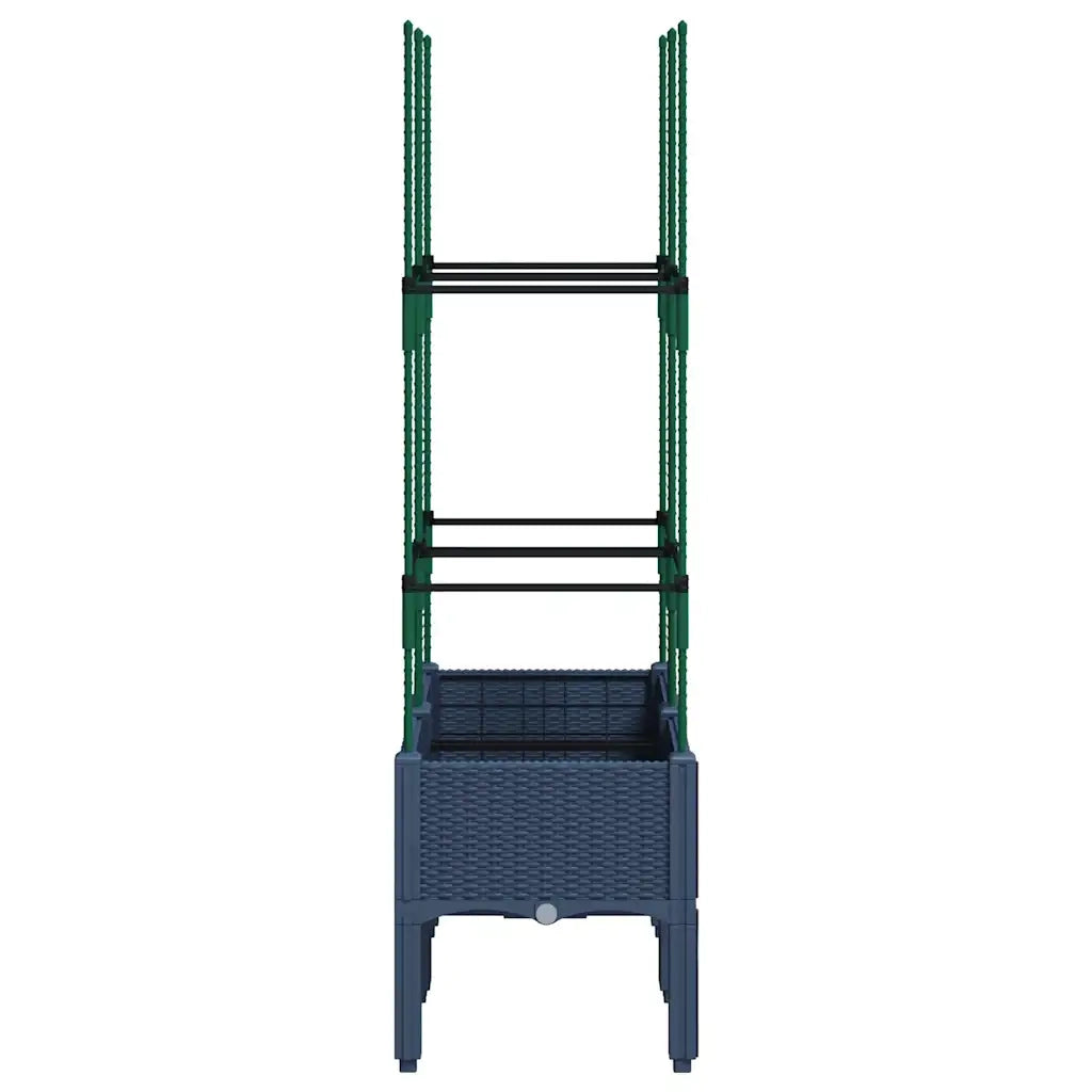 Fioriera da Giardino con Graticcio Grigio Blu 80x40x142,5cm PP 367951