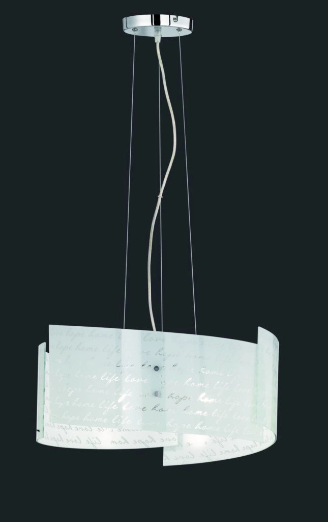 SIGNA SOSPENSIONE 3 VETRI DECORO FIRMA D. 50CM 3 LUCI ATTACCO E27