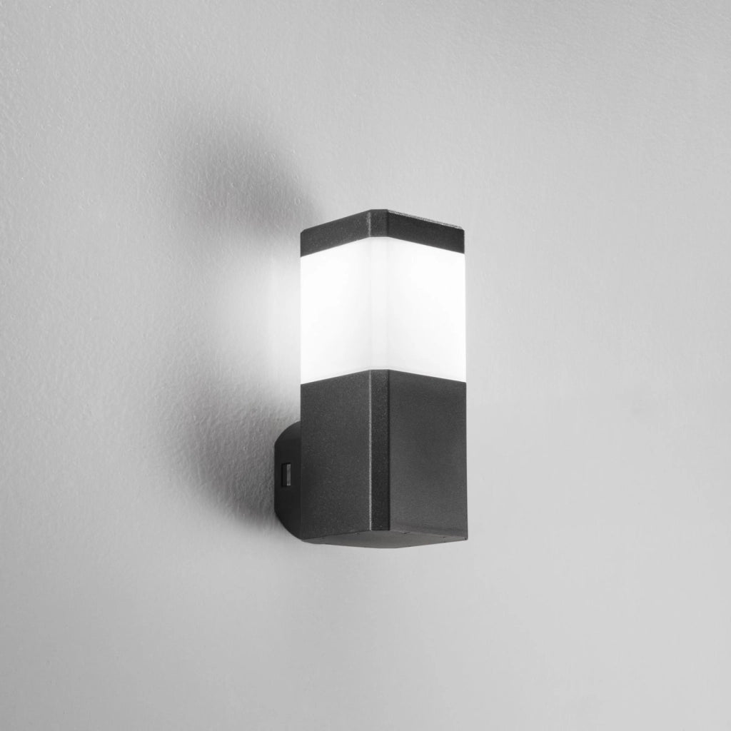 APPLIQUE FOCUS NERA SQUADRATA 1 LUCE ATTACCO GU10 IP65 10X13X24CM