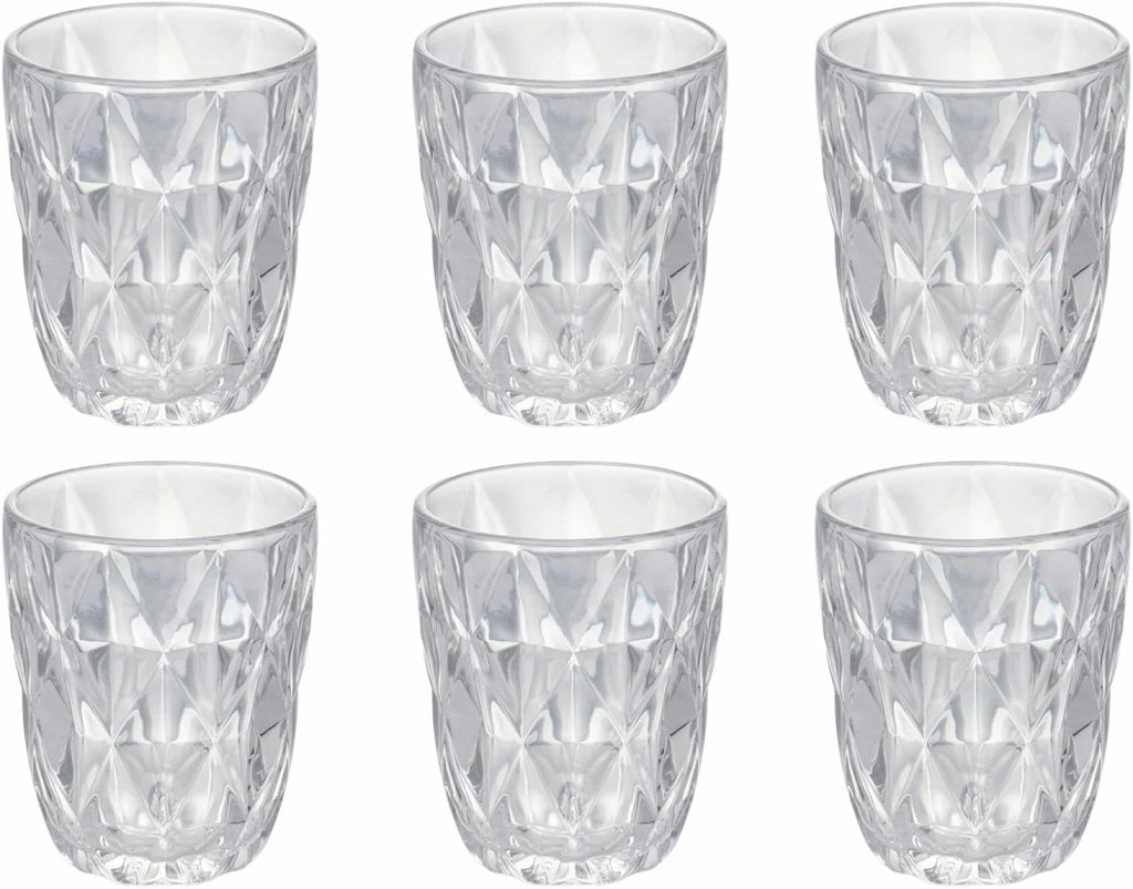 Set 6 calici + 6 bicchieri acqua in vetro Diamand trasparente
