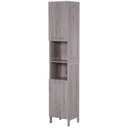 EasyComfort Colonna Bagno in MDF con 2 Armadietti e 2 Ripiani Aperti, 30x32x172.5 cm, color Legno