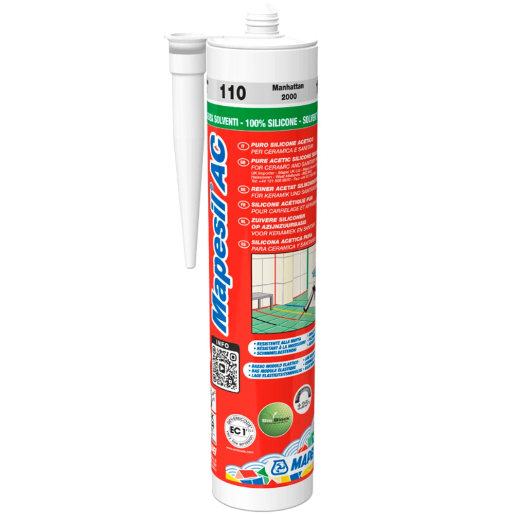 Silicone acetico giunture fughe colorato resistente muffa 310 ml mapesil ac *** colore- marrone - 142, confezione 1