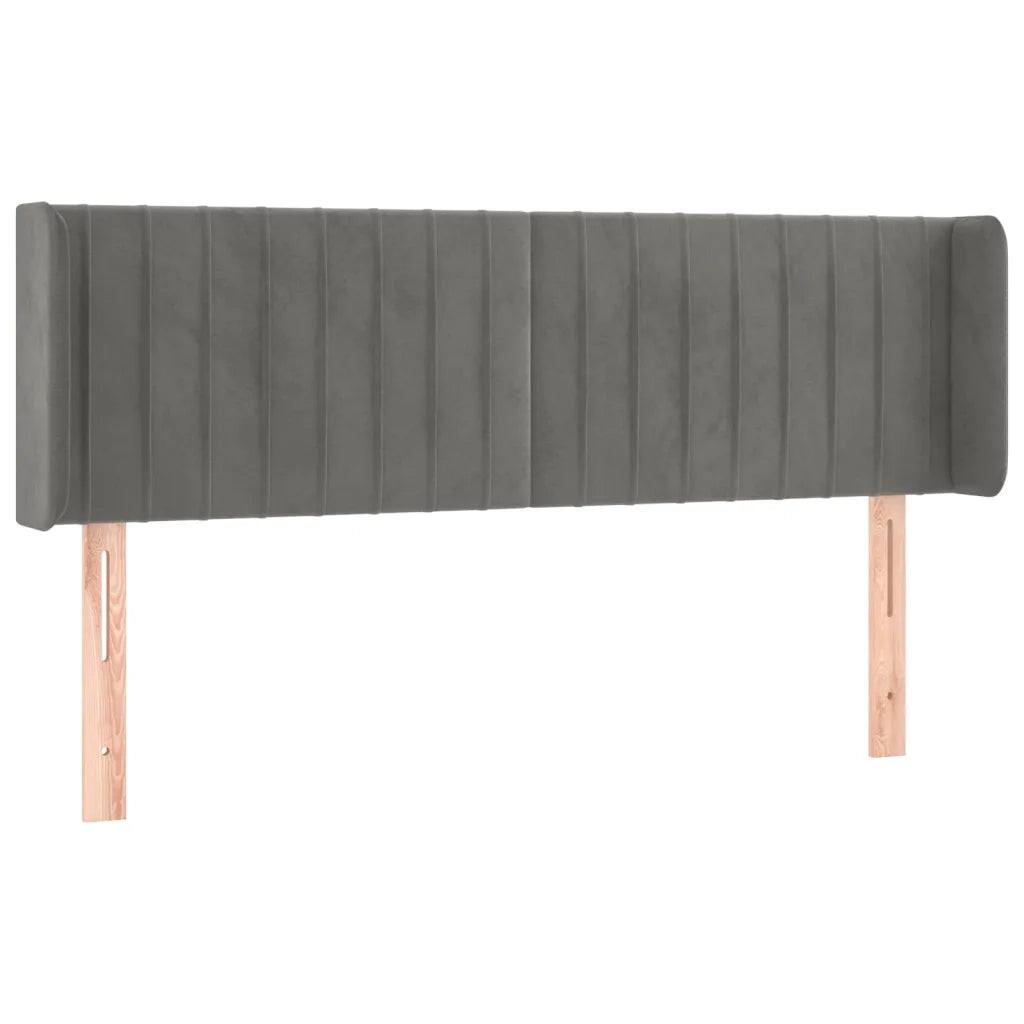 Testiera Grigio Chiaro a LED 147x16x78/88 cm in Velluto 3123522