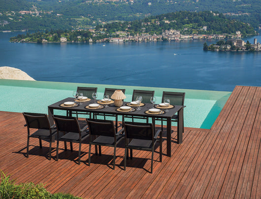 Tavolo Allungabile da Giardino 165/250x90x75 cm Anzio in Alluminio Antracite