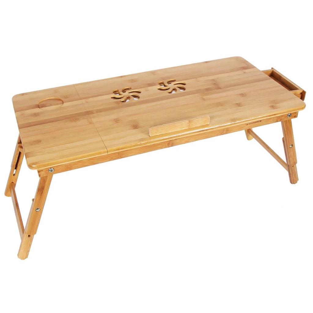 Tavolino da letto pieghevole piccolo tavolo per laptop in bambù per mancini e destrorsi vassoio regolabile in 5 posizioni 89 x 35 x 29 cm bambù 12_0007657