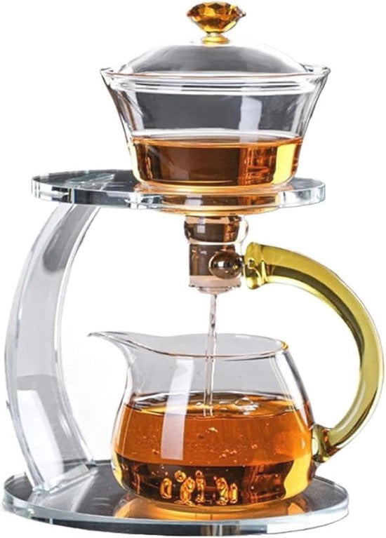 Theepot magnetico con servizio da tè semiautomatico per tè in foglie | Set di tè Luie Kung Fu