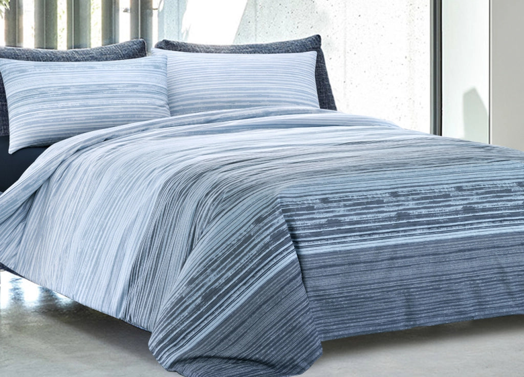 Completo Lenzuola Letto 100% Cotone Made In Italy Disegno Padel - Singolo - Blu