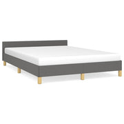 Letto matrimoniale | Letto per adulti | Giroletto senza Materasso Grigio Scuro 140x190 cm Tessuto
