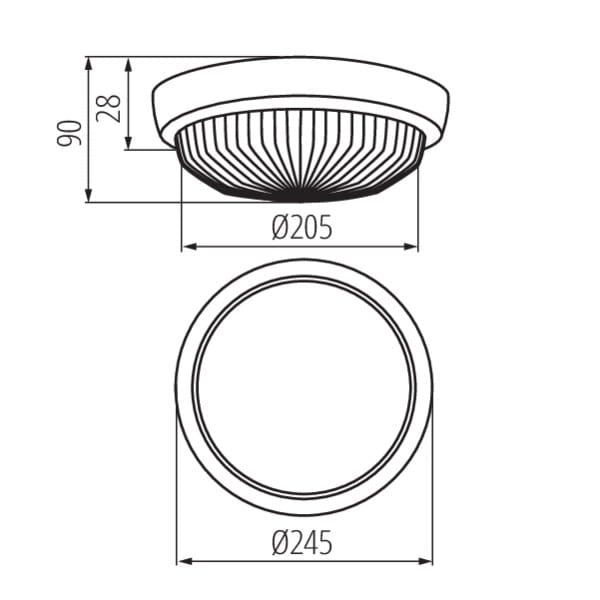 Plafoniera Kanlux Sanga 8050 25cm IP44 E27 vetro bianca