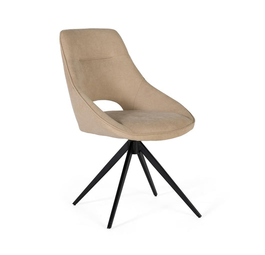 Set di due sedie girevoli rivestite in tessuto e struttura in acciaio