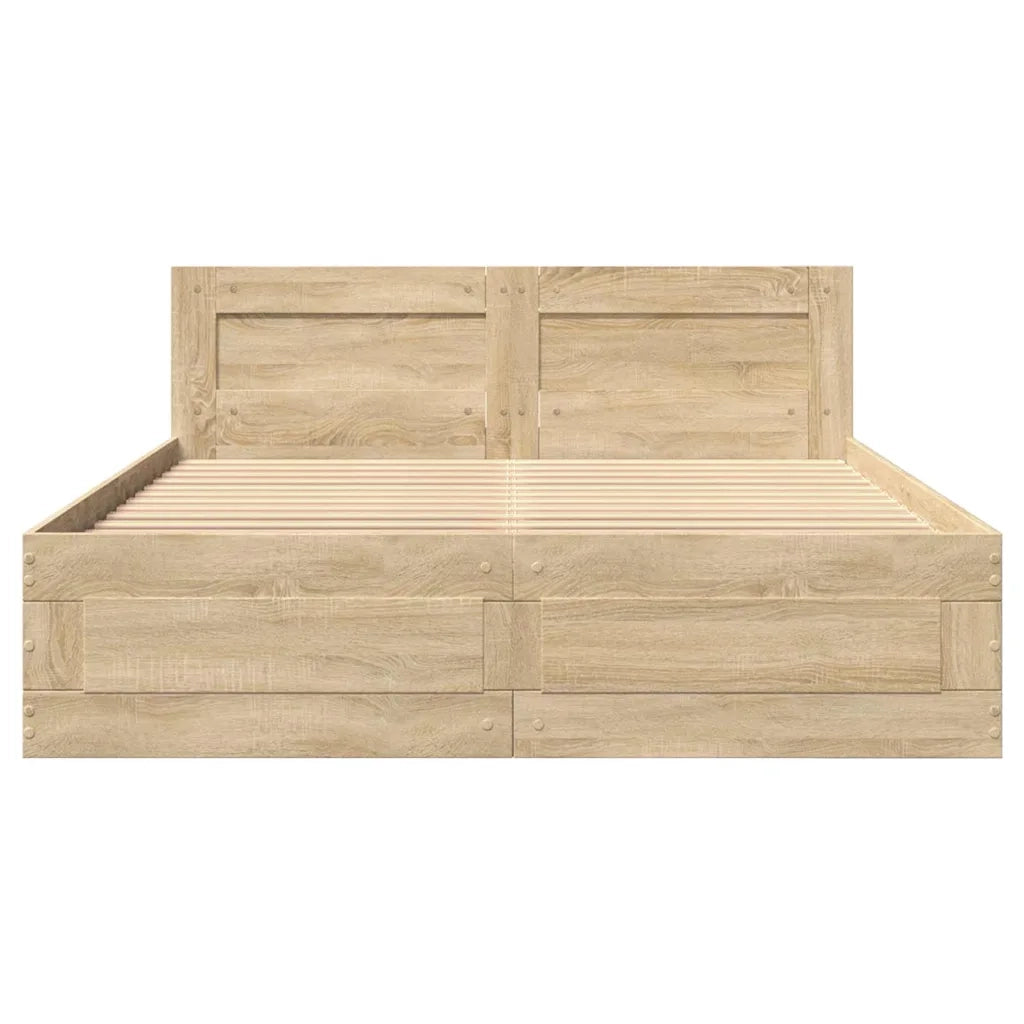 Struttura del letto 2 pcs-Giroletto-Rete del Letto Sonoma 137 x 188 cm Legno multistrato