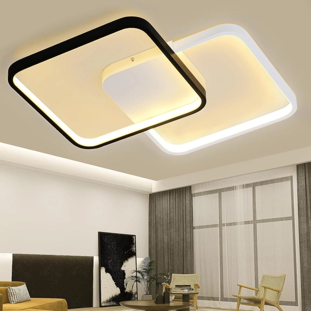 ZMH Lampada da soffitto plafoniera LED moderna bianco nero per camera letto