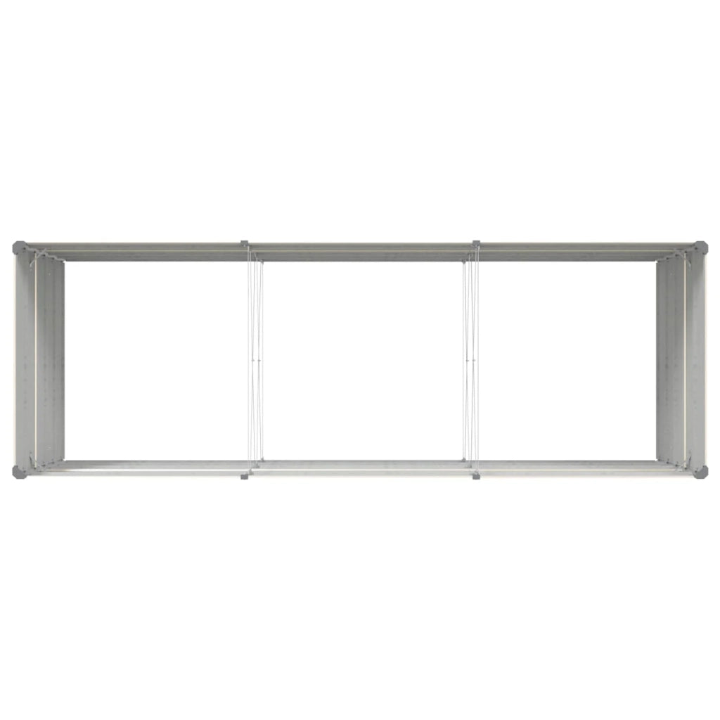 Fioriera rettangolare moderna 195 x 100 x 45 cm stile industriale per esterni in acciaio zincato color avorio 02_0059168
