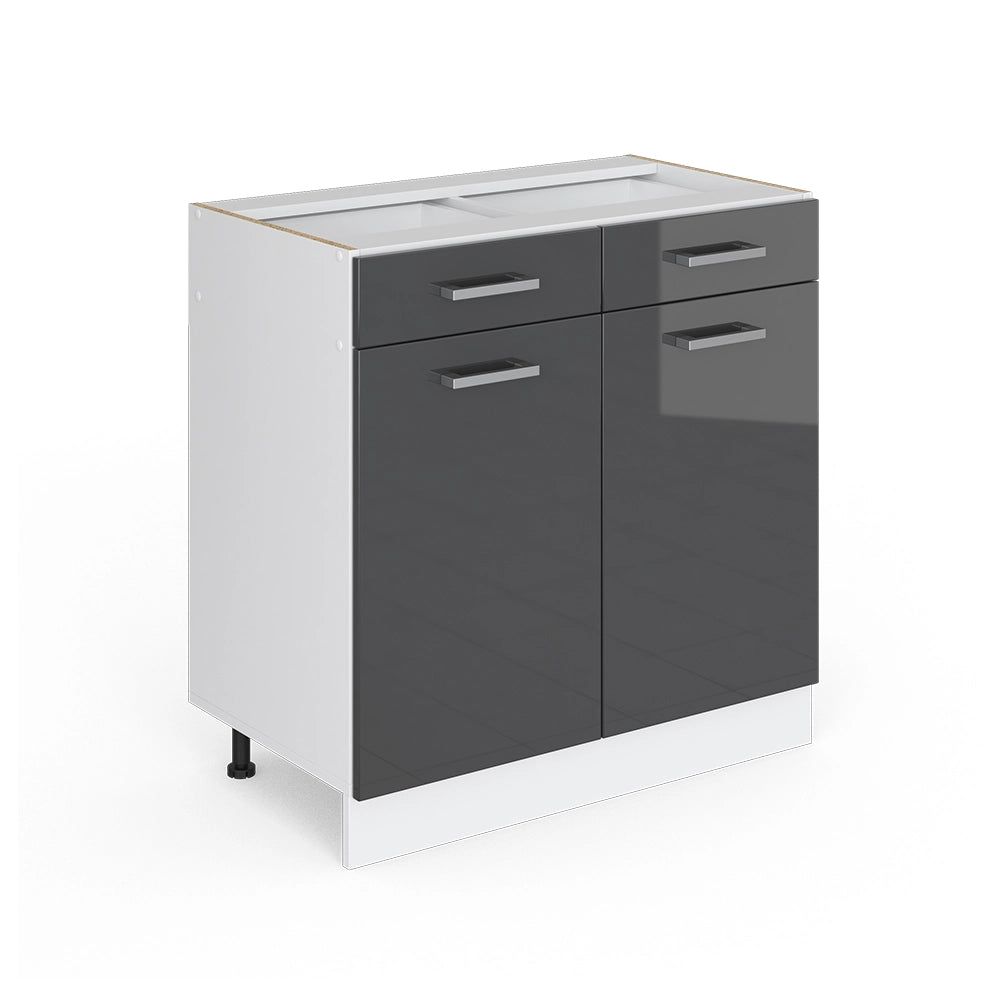 Vicco Frontale cucina Antracite lucido 79.2 x 70.8 cm frontale del mobile per mobile base con cassetti