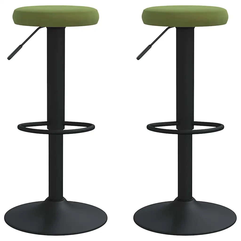 vidaXL Sgabelli da Bar 2 pz Verde Chiaro in Velluto