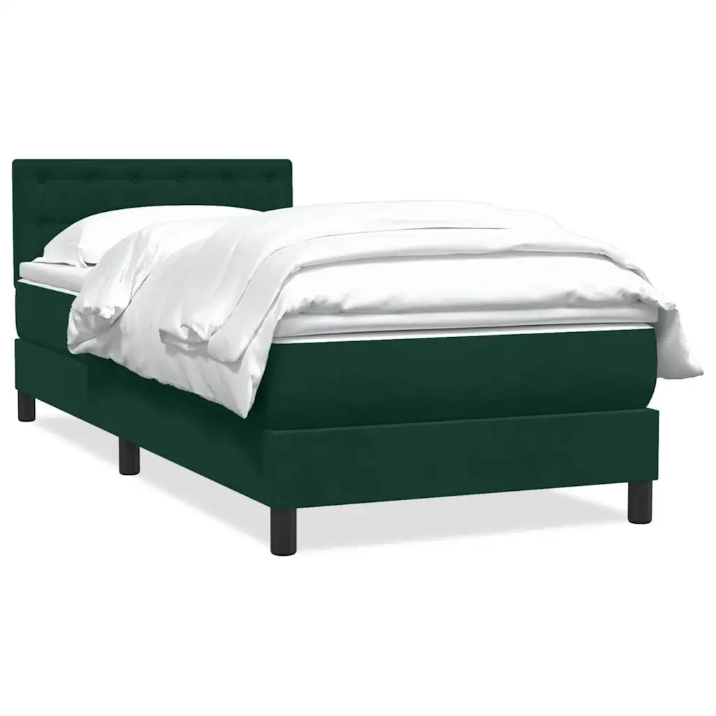 Giroletto a Molle con Materasso Verde Scuro 80x220 cm Velluto 3316620