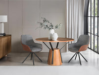 Set di 2 sedie girevoli rivestite in tessuto