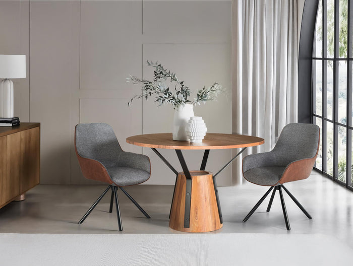 Set di 2 sedie girevoli rivestite in tessuto