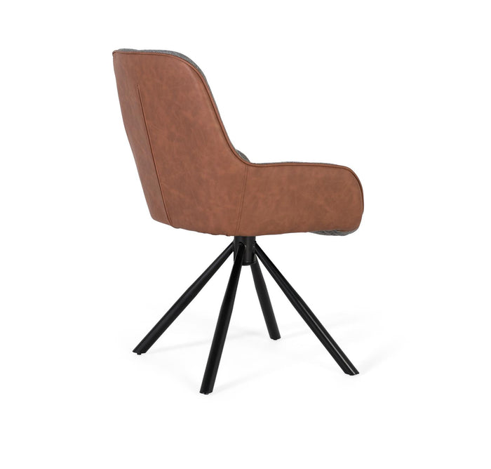 Set di 2 sedie girevoli rivestite in tessuto