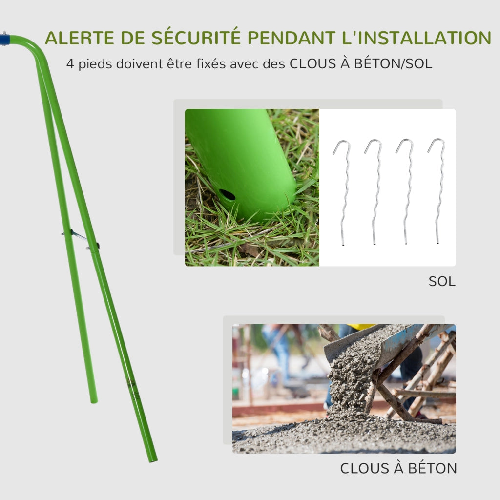 Altalena Portico Bambini 3 in 1 ¨C zephmum ¨C Verde, Metallo, Regolabile