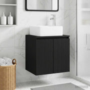 Mobile Lavabo da Parete Nero 53 x 35 x 63 cm 890423