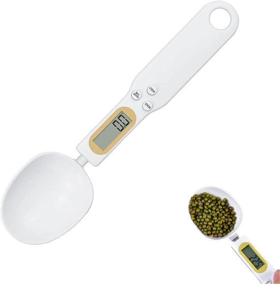 Peso digitale da cucina, precisione 0,1 g fino a 500 g con schermo LCD, 4 unità di misura (g, oz, gn, ct), bilancia multifunzione per cucina, farmacia, tè, spezie, ecc.