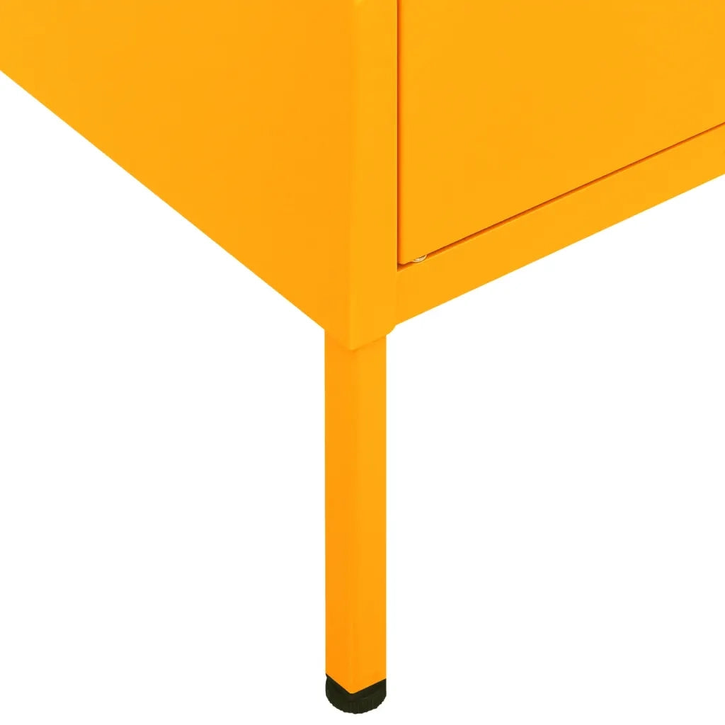 Mobile contenitore contemporaneo 80 x 35 x 101,5 cm con 2 ripiani regolabili finitura opaca in acciaio giallo 02_0046828