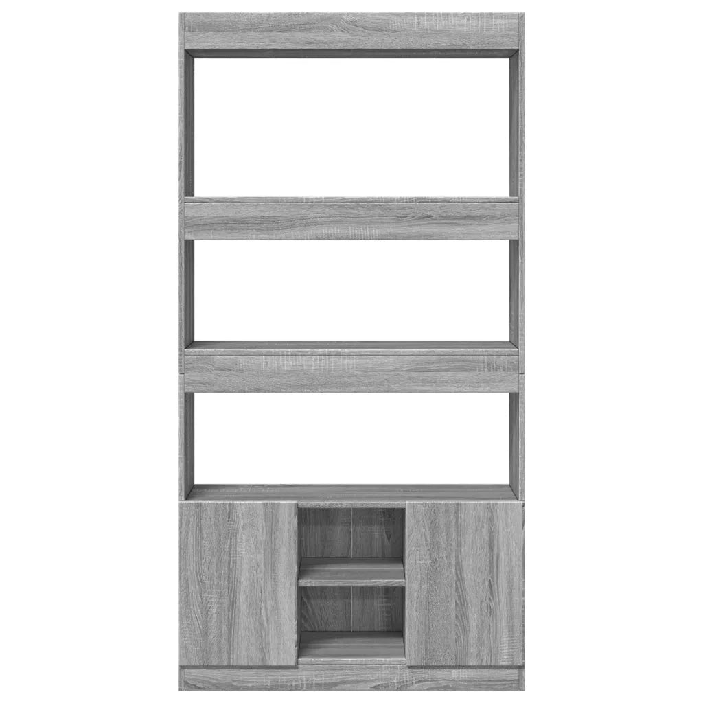 Credenza Grigio Sonoma 92x33x180 cm in Legno Multistrato 3309623