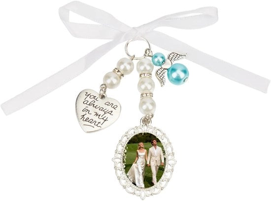 Hanger per Foto Personalizzabile - Fioriera per Matrimonio - Ricordo - Hanger di Ricordo - Broche - Legering 9 x 13 cm