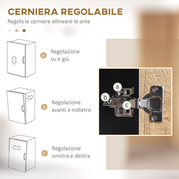 Credenza Mobile Alto Cucina con Armadietti e Ripiani 88x35x160 cm Legno e Nero