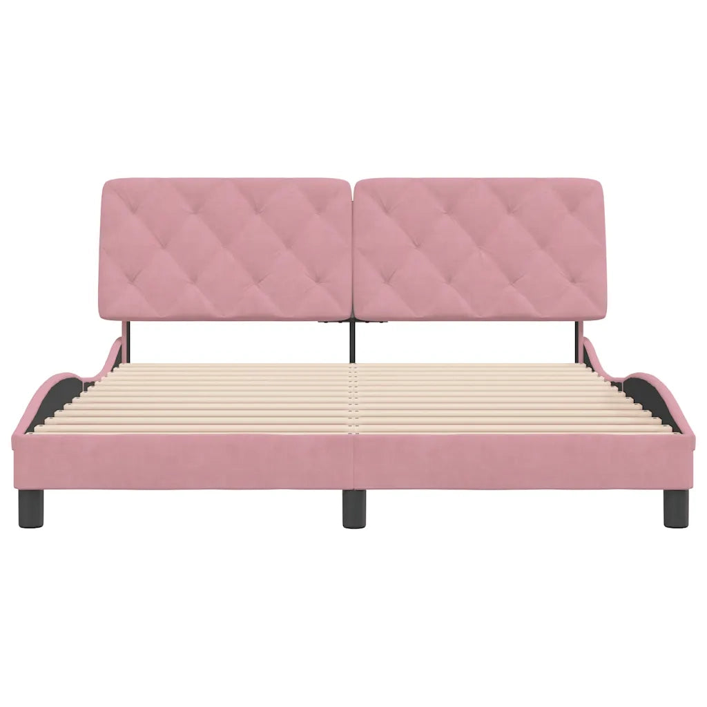 Giroletto senza Materasso Rosa 160x200 cm in Velluto