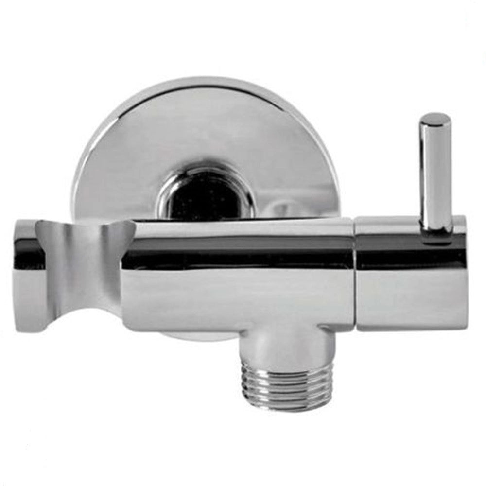 Trade Shop - Deviatore Con Supporto In Ottone Per Rubinetto Accessorio Bagno Doccia Cromato Tondo 59505 -