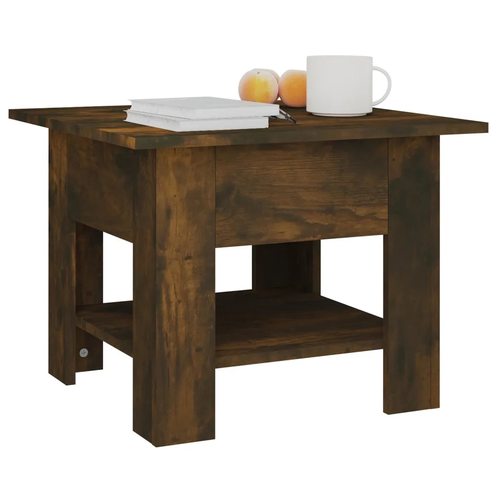 Tavolino da Salotto Rovere Fumo 55x55x42 cm in Truciolato 813077
