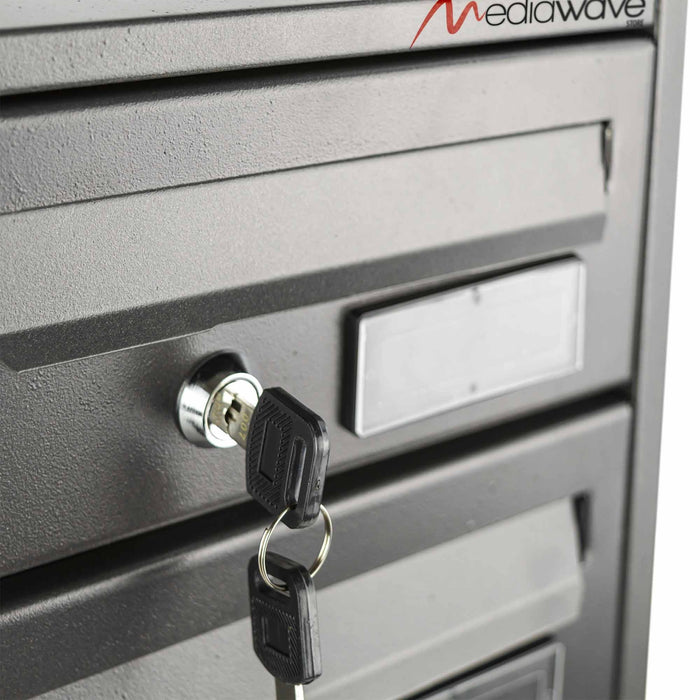 Cassette Postali 42x18x30 cm Artigian 4 Posti con Serratura in Metallo Antracite