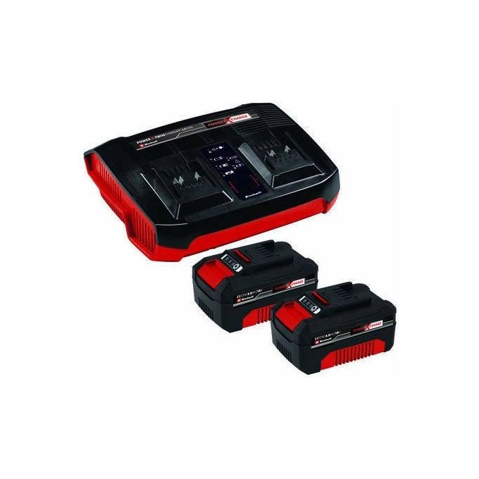Einhell 2x 4.0Ah & Twincharger Kit PXC carica batterie AC