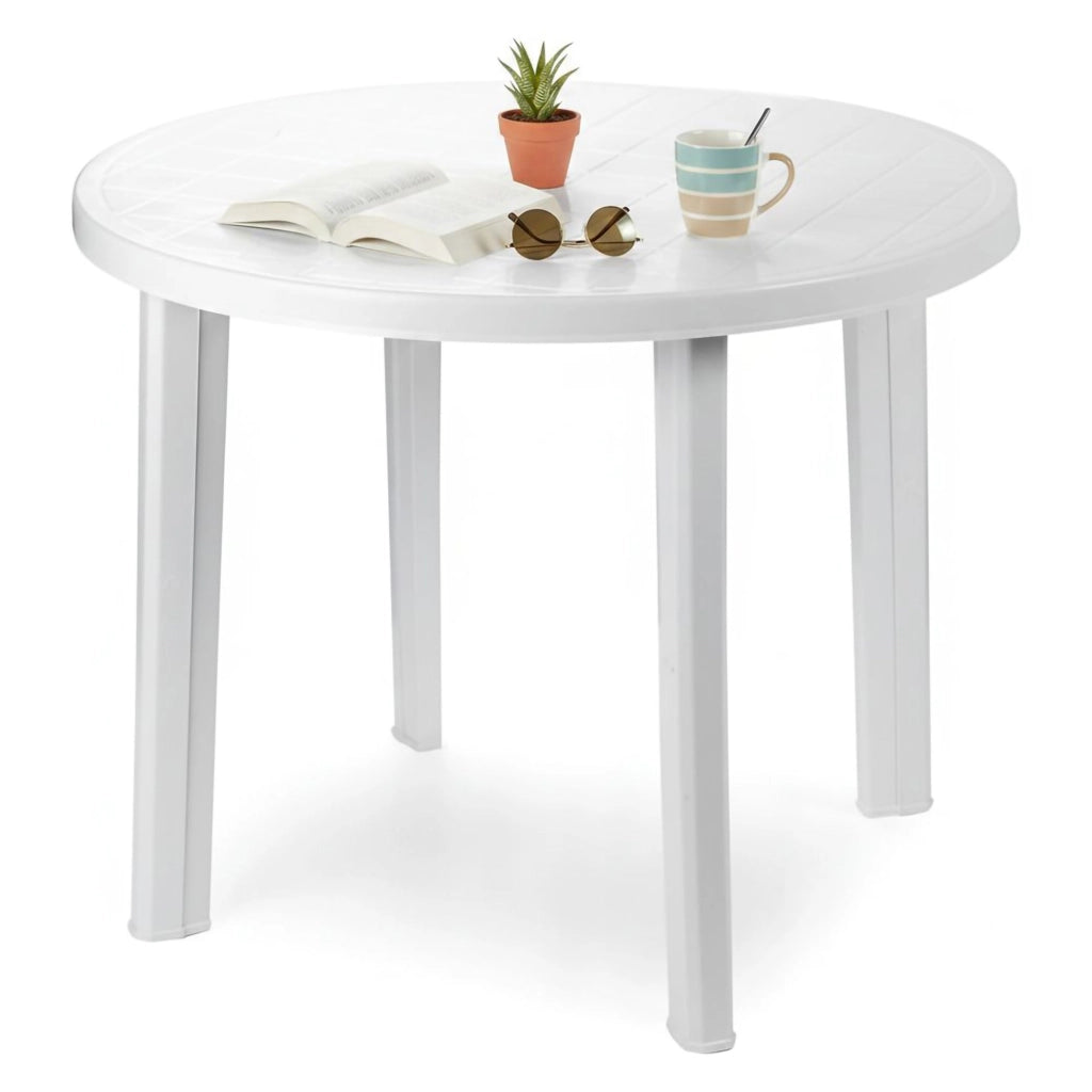 Brooksdale, Tavolo da Esterno 4 Posti Made in Italy, 90x90x72h cm Bianco