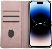 Copritelefono con supporto per carta - Flip Cover - Rosso - Protezione contro cadute/urti - Chiusura magnetica - Adatto per Google Pixel 8 - Copritelefono