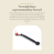 Caffèmacchina Spazzola Rimovibile - Spazzola di Pulizia per Caffèmacchina - Set di Spazzola per Testa - Nero - Nylon Duraturo - Pulizia Facile - Spazzola per Caffè