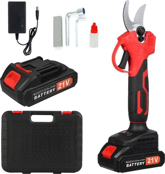 Snoeischaar elettrica - Senza manubrio - 30mm - Senza fili - 300W - Con 2 pezzi di batteria 21V - Attrezzo da giardino -